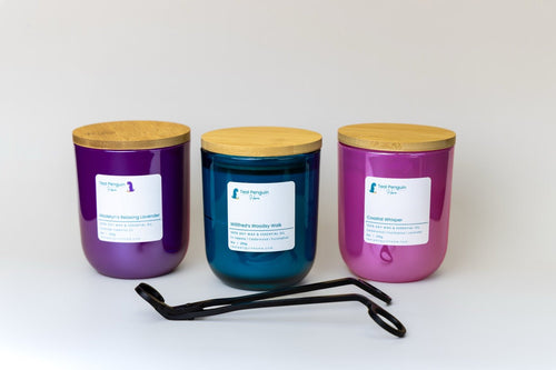 Three-Candle Signature Collection with Wick Trimmer - Teal Penguin Home